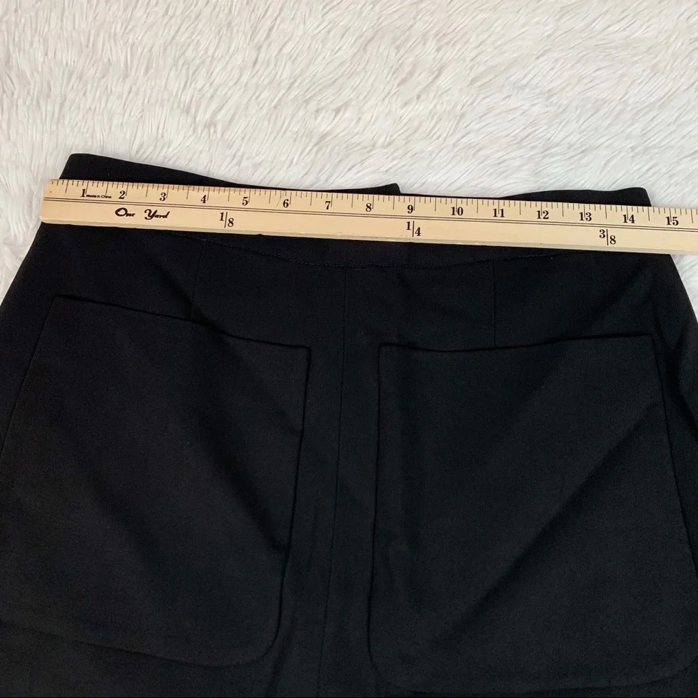 L'Agence slit front straight pencil Skirt‎ Black Patch Pockets
